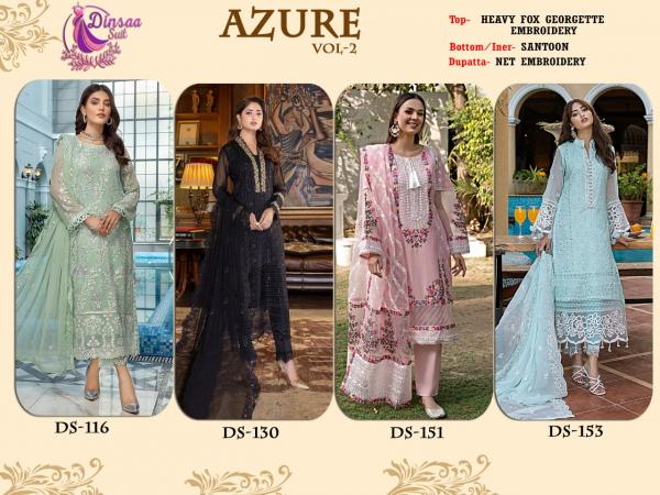 Dinsaa Azure Vol 2 Georgette Designer Pakistani Salwar Kameez